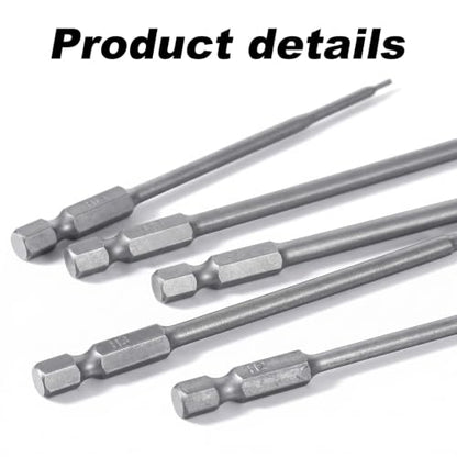 Amabro 5Pcs RC Hex Bit 4 Inch Allen Wrench Drill Power Bits Set 1.5mm 2.0mm 2.5mm 3.0mm 4.0mm Alloy Steel Professional Grade Hex Shank for Screwdrivers Electric Screwgun/Power Drill