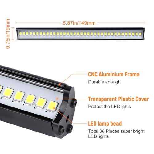 RC LED Light Bar 36 LEDs Roof LED Lamp Kit for Traxxas Slash Rustler TRX4 SCX10 Redcat Gen 8 1/10 RC Rock Crawler