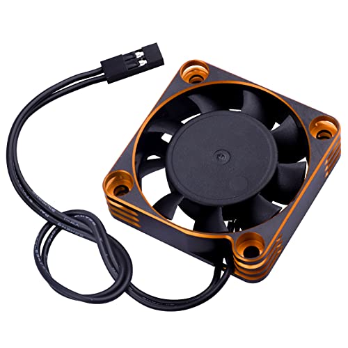 RC Motor Cooling Fan 40x40mm 16000RPM 540 550 Motor ESC Heatsink Brushless Cooling Fans for 1/10 1/8 RC Car (Black&Gold) - color: Black&Gold