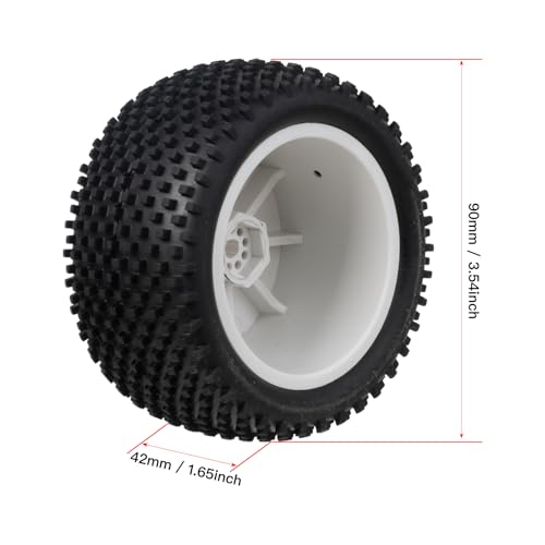 1/10 Off-Road Front & Rear Wheels Rims and Rubber Tires 12mm Hex Hub Foam Inserts for Tamiya TT-02B DF-02 SRX2 SRX4 Bandit Tekno EB410 2WD RC Car Upgrades