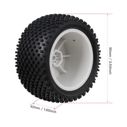 1/10 Off-Road Front & Rear Wheels Rims and Rubber Tires 12mm Hex Hub Foam Inserts for Tamiya TT-02B DF-02 SRX2 SRX4 Bandit Tekno EB410 2WD RC Car Upgrades