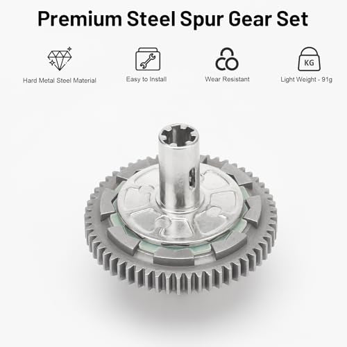 daitoku 57T Metal Steel Slipper Clutch Spur Gear Upgrade Replace Part for Arrma Granite Senton 3s Vorteks 1/10 Kraton 4s Outcast 4s 1/8 Typhon 3s Big Rock 3s RC Car