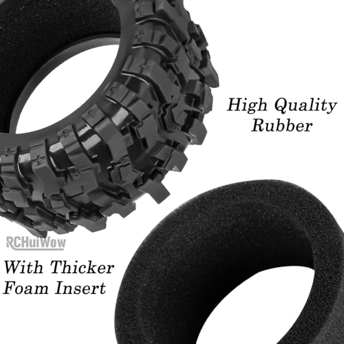 1/16 RC Wheels and Tires 4PCS, RCHuiWow 12mm Hex Plastic Rim Tires Set for 1/16 M-J-X16207-210,H-B-X16889-890,S-C-Y16101-106,Summit E-Revo Gorgon Grom,Mini Kraton 3S RC Truck Upgrades,Navy Blue&Red - color: Navy Blue&red(4pcs)
