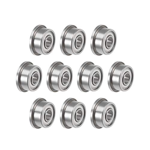 uxcell F693ZZ Flanged Ball Bearing 3x8x4mm Shielded Chrome Steel Flange Rip Bearings 10pcs - size: 3x8x4mm