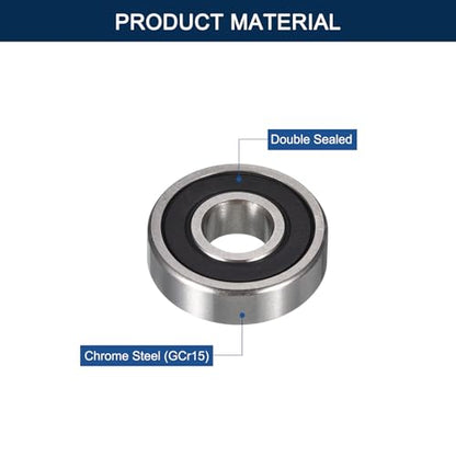605-2RS Deep Groove Ball Bearings, ID 5mm x OD 14mm x Width 5mm Miniature Bearings, Double Rubber Sealed Ball Bearing Pre-Lubricated Chrome Steel Z2 Lever 10pcs - size: 605-2RS 5x14x5mm