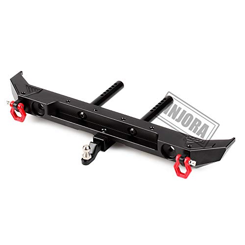 INJORA Rear Metal Bumper for 1:10 RC Axial SCX10 III AXI03007 (Black)