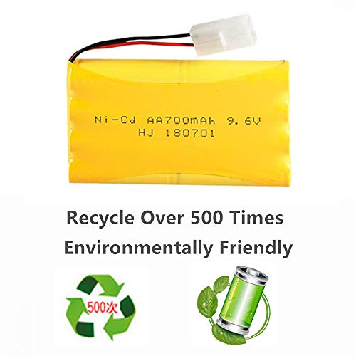 Cecicebb 9.6V 700mAh Ni-Cd AA Battery Pack Rechargeable with Standard Tamiya Connector for Remote Control Electric Car Toys Truck Tank Nicd 9.6V Volt Battery1