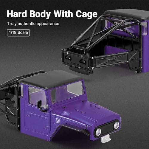 RC Spare Part Compatible with TRX4M for Defender for Bronco Hard Body Shell with Cage for 1/18 RC Crawler Car Upgrade Accessories(Purple) - size: Purple