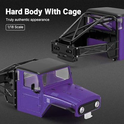 RC Spare Part Compatible with TRX4M for Defender for Bronco Hard Body Shell with Cage for 1/18 RC Crawler Car Upgrade Accessories(Purple) - size: Purple