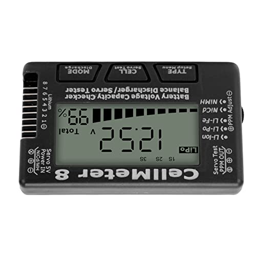 LiPo Charger RC Charger Lipo Battery Balance Charger RC Car Battery Charger Discharger 2-8S for Li Po Li Ion Li Fe Smart Battery Balance Discharger Servo Tester (Black) - color: Black