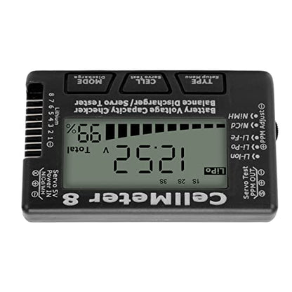 LiPo Charger RC Charger Lipo Battery Balance Charger RC Car Battery Charger Discharger 2-8S for Li Po Li Ion Li Fe Smart Battery Balance Discharger Servo Tester (Black) - color: Black