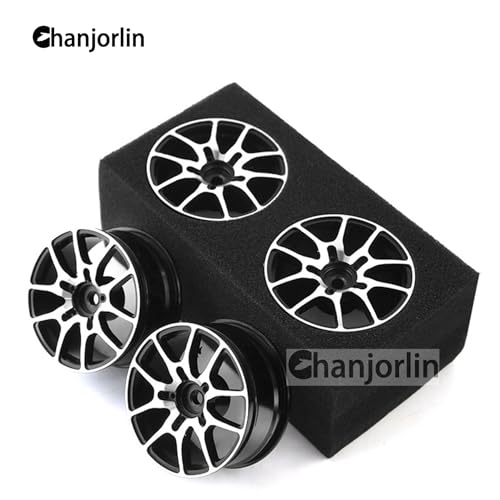 1/10 RC On Road Drift Wheels Rims Hex 12mm Metal Rally Racing Hubs for 1:10 Scale Touring Street Car Tires Tyres Tamiya TT01 TT02 HSP 2S 3S Brushless HPI KYOSHO XV02 XV01 4PCS (Black) - color: Black