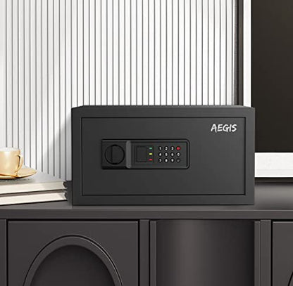 AEGIS 1.2 CuFt Digital Safe for Laptop and Documents, Home and Office | Electronic Keypad Lock Security Box with override keys, pre-drilled mounting holes, solid steel construction - size: 1.2 Cubic Feet, style: Digital Keypad