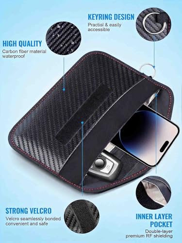 Automotive Faraday Bag for Car Keys, Car Key Cover and Key Fob Protector, Faraday Pouch Blocking RFID Signal, Faraday Bags for Keys Anti-Theft Case (Large Outside (4.13 x 8.26 inches)) - size: Large Outside (4.13 x 8.26 inches)