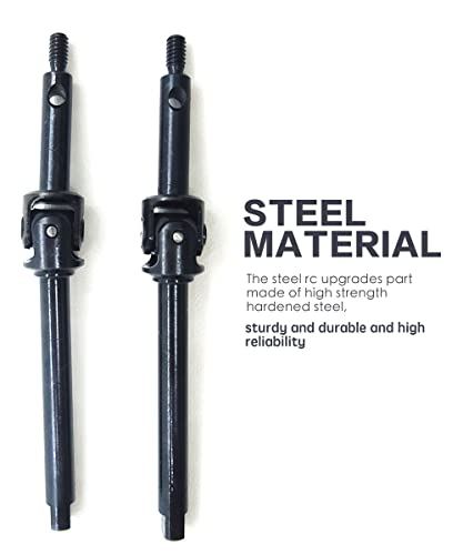Steel RC Front Axle Drive Shaft for 1/24 C10 SCX24 Upgrades Accessories | Universal Driveshaft CVD Set for /24 C10/JLU/Bronco/Gladiator/Deadbolt RC Crawler Car,Smooth Transmission,CNC Machined