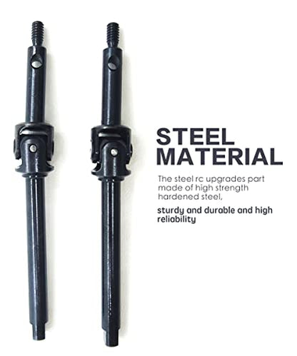 Steel RC Front Axle Drive Shaft for 1/24 C10 SCX24 Upgrades Accessories | Universal Driveshaft CVD Set for /24 C10/JLU/Bronco/Gladiator/Deadbolt RC Crawler Car,Smooth Transmission,CNC Machined