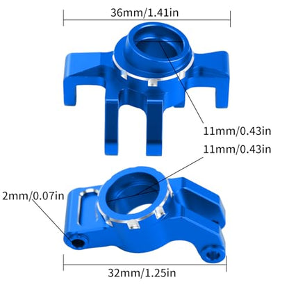 Aluminum Front & Rear Suspension with Steering Knuckles & Rear C-Hubs Upgrade Parts for ARRMA 1/14 Typhon Grom 1/18 Granite Grom (Blue) - color: Blue