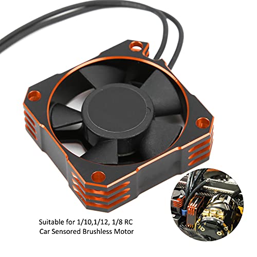 RC Motor Cooling Fan,21000RPM High Speed Cooling,Brushless Motor Fan 35mm 8.5V for 1/10 1/12 1/8 RC Cars Trucks Drones Racing (Orange)