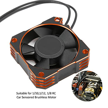 RC Motor Cooling Fan,21000RPM High Speed Cooling,Brushless Motor Fan 35mm 8.5V for 1/10 1/12 1/8 RC Cars Trucks Drones Racing (Orange)