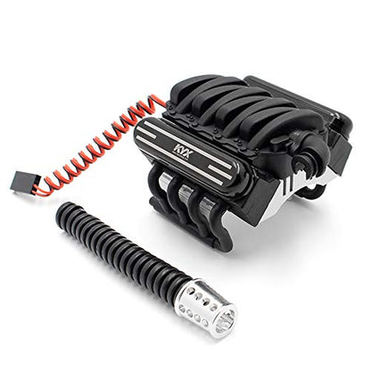 KYX Racing Alloy V8 Engine Motor Heatsinks & Cooling Fan for RC Crawler Car Axial SCX10 II 90046 Wraith D90 Traxxas TRX4 540/550 Motor Accessories