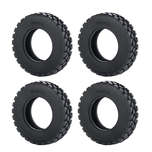 RC-Hub 4pcs RC Rubber Tires Wheel Tires for 1/14 Tamiya Tractor Trucks Trailer Cargo Tow Drag (22mm) - size: 22mm