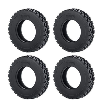 RC-Hub 4pcs RC Rubber Tires Wheel Tires for 1/14 Tamiya Tractor Trucks Trailer Cargo Tow Drag (22mm) - size: 22mm