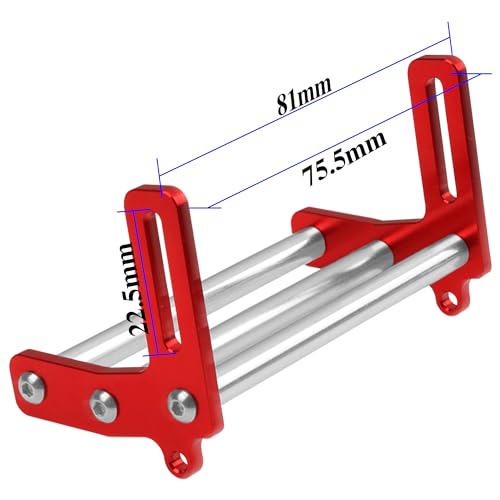 ShareGoo Aluminum Front Bumper Compatible with 1/10 RC Car Crawler Chassis Gspeed LCG TRX4 SCX10 Dodge Power Wagon Cliffhanger Body Shell (Red) - color: Red
