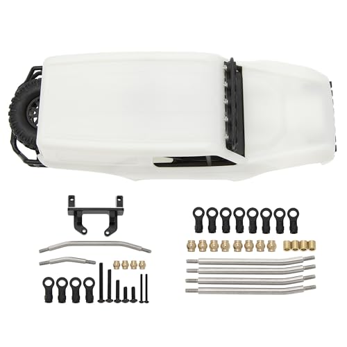 MEUS Racing MB18 TRX4M Body & Chassis Kit for Traxxas TRX4M Defender Bronco K10 F150 High Trail 1/18 RC Crawler Upgrades Parts (White) - color: White