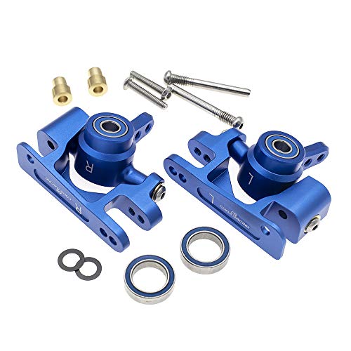 RC Alloy Caster Block&Steering Blocks for Traxxas 1/10 4X4 Slash, Stampede, Rustler 4WD -Replaces Part 6837 6832 - color: Navy Blue