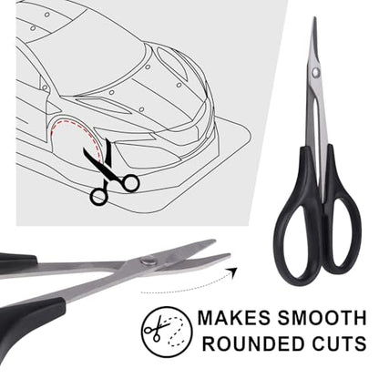RC Body Reamer 0-14mm Hole Puncher, Curved Scissors and Straight Scissor RC Car Quadcopter Airplane Helicopter Boat Models Body Shell Trimming Tool Lexan Plastic (Black) - color: Black