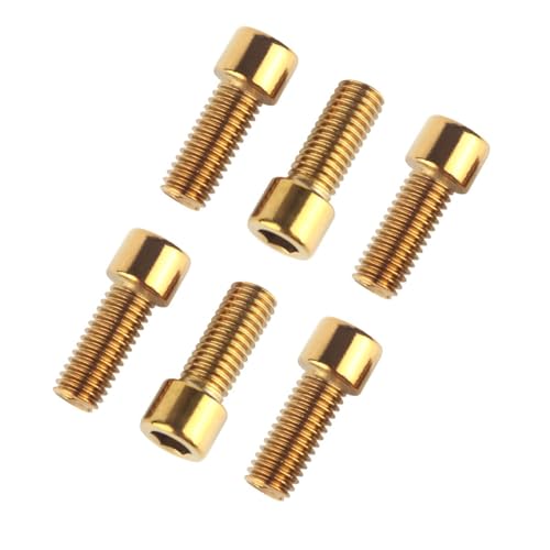 6Pcs Bike Screws M6x10 12 16 18 20 25 30 35mm Stainless Steel Socket Head Cap Allen Hex Bolt (Gold, M6 x16mm) - color: Gold, size: M6 x16mm