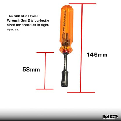 MIP 9805 8.0mm Metric Hex Nut Driver RC Tool – Precision Grip Hex Screwdriver with Deep Socket for RC Car Repair, Made 100% in USA - size: 8.0mm