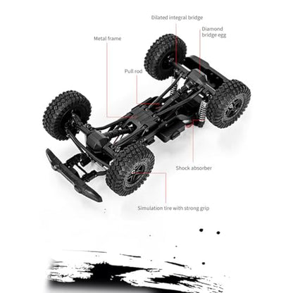 1/18 Scale RC Pickup Truck for Adult, 2.4GHz 4WD Off-Road Remote Control Drift Car, RC Rock Crawler with LED Lights, 12km/h High Speed & Waterproof ESC - color: Green, size: 1 Battery