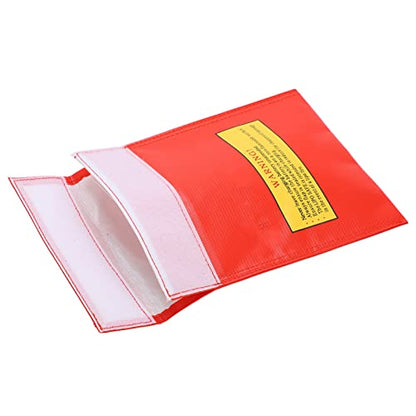 Fireproof Lipo Battery Bag, Flame Retardant Storage Pouch, Charging Container with Radiation Heat Resistant, Ideal for Various Aircraft Batteries, 18x23cm (red) - size: red