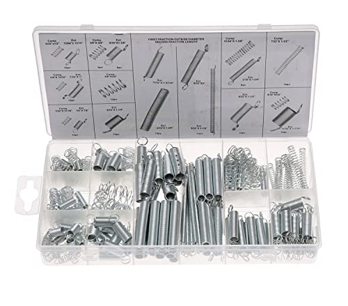 200pcs Compression & Extension SpringAssortment Set, Small Metal Loose Steel Coil Springs Assortment Kit AssortedW/Plastic Storage Box