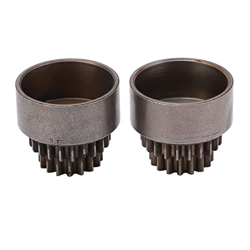 2Pcs Steel Clutch Bell Double Gears, RC Clutch Bell Gear, High Performance Upgrade Parts for HSP 94122 94166 1/10 RC Car, Durable Steel Material with 16T Upper and 21T Lower Teeth