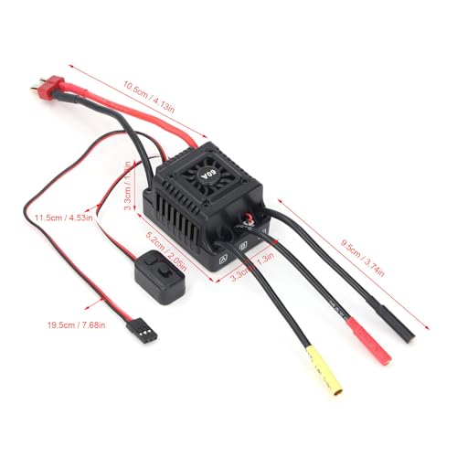 Brushless ESC, Dust Proof RC Brushless Motor Electric Speed Controller 8 Levels Drag Brake Force 4 Levels Maximum Braking Force for Model Car