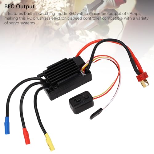 FTVOGUE 35A Brushless ESC Electronic Speed Controller for RC Cars with 4 Level Brake 8 Level Drag Brake for 1/10 Scale Short Course Trucks Buggies