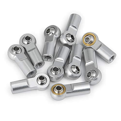QUE-T 10pcs Metal Link Rod End M4 Ball Joint Head for RC Crawler Car (Silver) - color: Silver