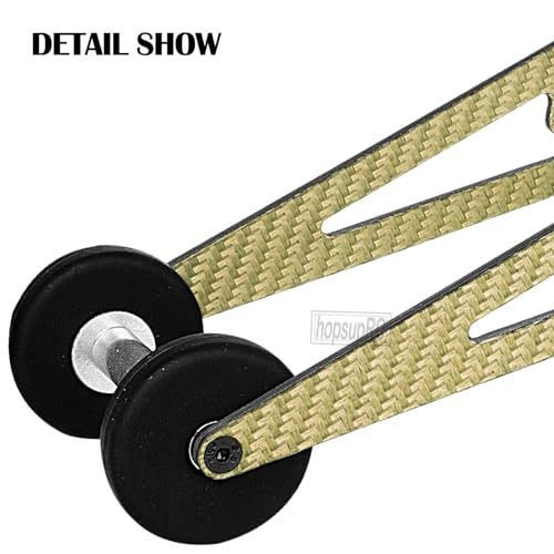 RC Carbon Adjustable Wheelie Bar Kit Tail Wheel Head up Wheel Upgrades Part for 1/10 Slash,Rustler,Bandit,Stampede VXL 2WD,Carbon Adjustable Wheelie Bar w/Mount Hops Up,Golden - color: Golden（upgrades Part）