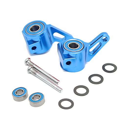 Alloy Steering BlocksRear Stub Axle Carriers for 2WD 1/10 Slash, Stampede, Rustler, Nitro Slash-Replaces Part of 3736 (Pair),Blue - style: Front Stub Axle-Blue