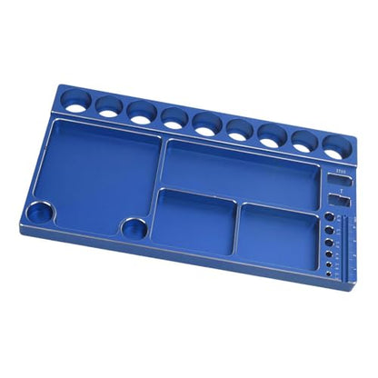 RiToEasysports RC Screwdriver Tool Storage Rack Magnetic Screw Tray Aluminum Alloy with 4pcs Magnetic Pads for RC Cars Airplanes Helicopters Repair (Blue) - color: Blue