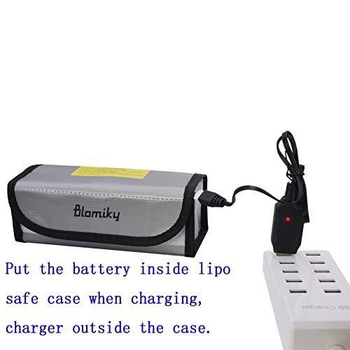 Blomiky 3 Pack 18.5 * 7.5 * 6cm Li-polymer Fireproof Explosionproof Safe Bag Suitable Case for 3.7V 7.4V 11.1V 14.8V 22.2V 100mAh-8000mAh Lithium-ion Li-Po or Ni-CD Ni-MH Battery/Lipo Case *3