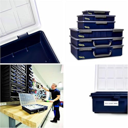 Raaco Assorter 6-12 Tool Box Organizer, 12-Slot Small Parts & Hardware | Compact, 12 Slots Fixed Grid with Semi-Transparent Lid, Polypropylene (PP) Storage Box for Screws, Nuts and Bolts - size: Compact –12 Slots, style: Fixed Grid