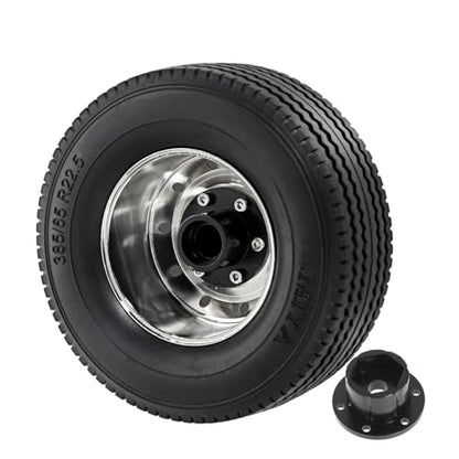 1/14 RC Front and Rear Tractor Truck Tires Steel Alloy Wheels (Front) - color: Front