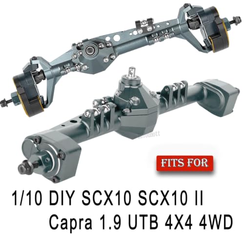 RC Upgrades Part Portal Axles for 1/10 DIY SCX10 SCX10 II,Capra 1.9 UTB 4X4 4WD,RCYouHott 1/10 Capra 1.9 UTB & SCX10 RC Crawler Car Aluminum Front Rear Axle,Titanium - color: Titanium-(upgrades Part）
