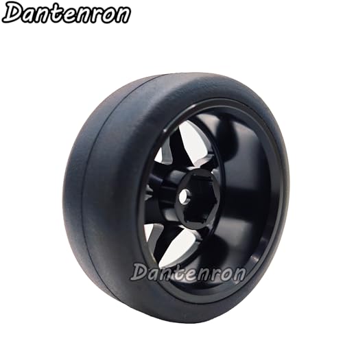 1/10 RC Drift Aluminum Wheels and Tires OD 65mm 1/12 Hard Drift Racing Tyres 12mm Hex for 1:10 Rally Street On Road Touring Car Tamiya TT01 TT02 XV01 TA06 A959 PTG2 KYOSHO 4PCS (Black) - color: Black