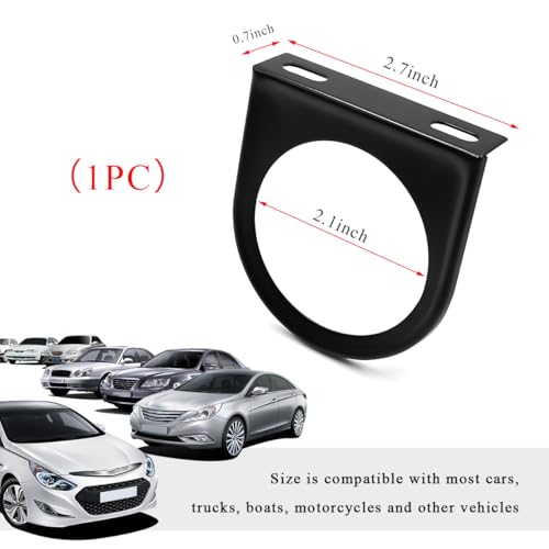 povtii Single Gauge Mounting Panel, 2.1 Inch Gauge Mounting Panel Bracket Pod with Single Hole, Metal Gauge Pillar Bracket Holder for Most Vehicles' Dashboard, Car Accessories - color: 1 PCS