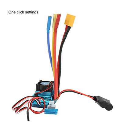 120A RC Brushless ESC Waterproof Dustproof Programmable with 9 Speed Acceleration XT60 Plug for 1/10 1/8 RC Cars