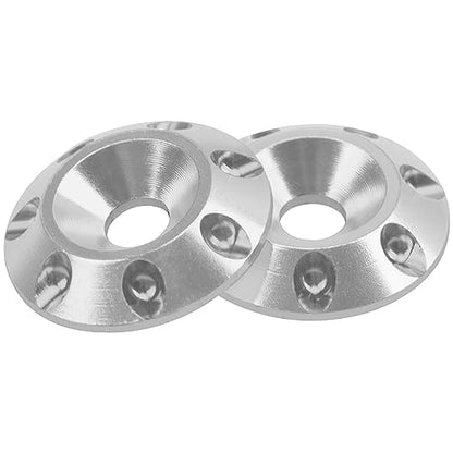 2Pcs Vgoohobby RC Metal Rear Wing Buttons Gasket,Universal Rear Fixed Tail Protection Spacer for 1/10 RC Off Road Short Truck Buggy Racing Car (Silver) - color: Silver